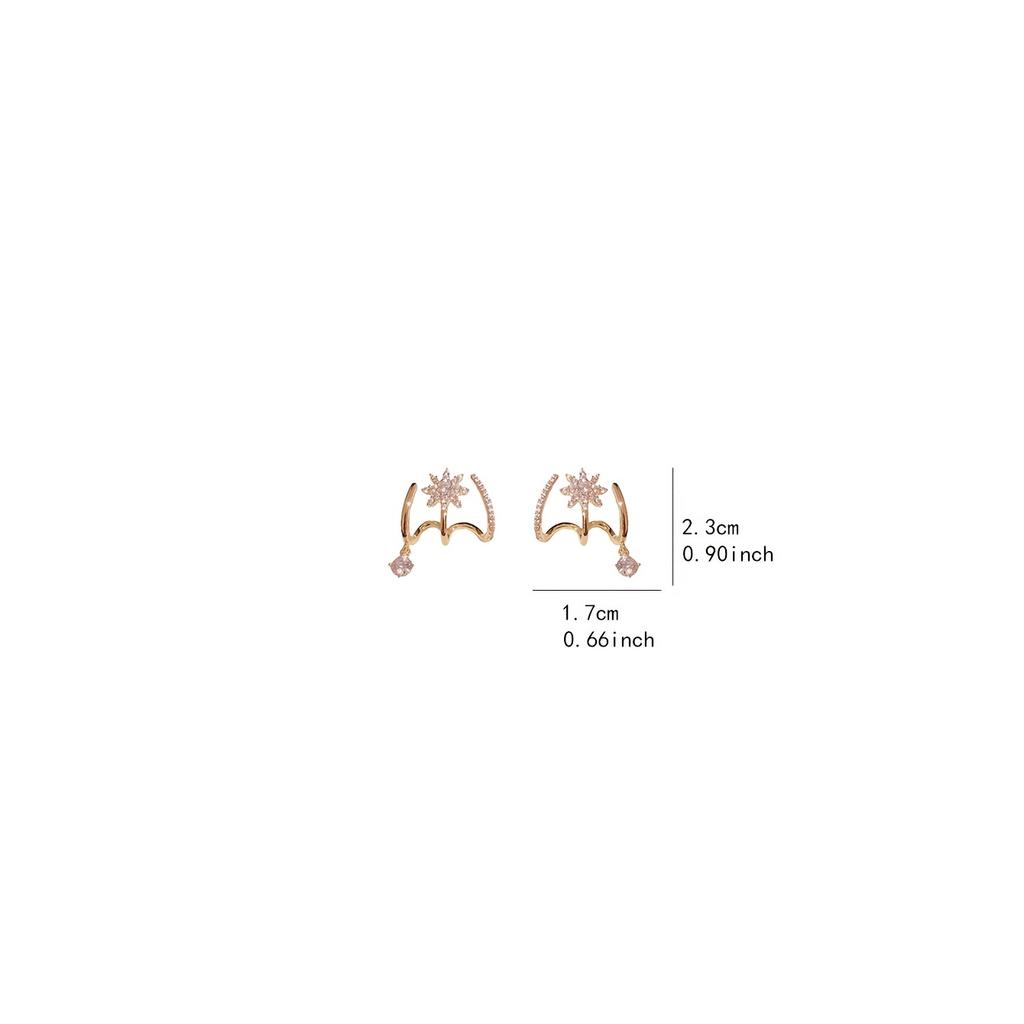Popular Women's Stud Earrings/Stylish Luxurious Eight-Pointed Star Earrings/Unique Design Pair