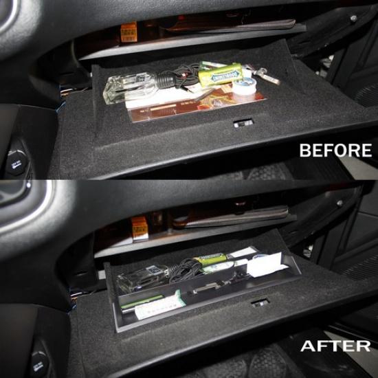 Matte Black inner Glove box ert ABS Organize storage tray for Dodge Charger