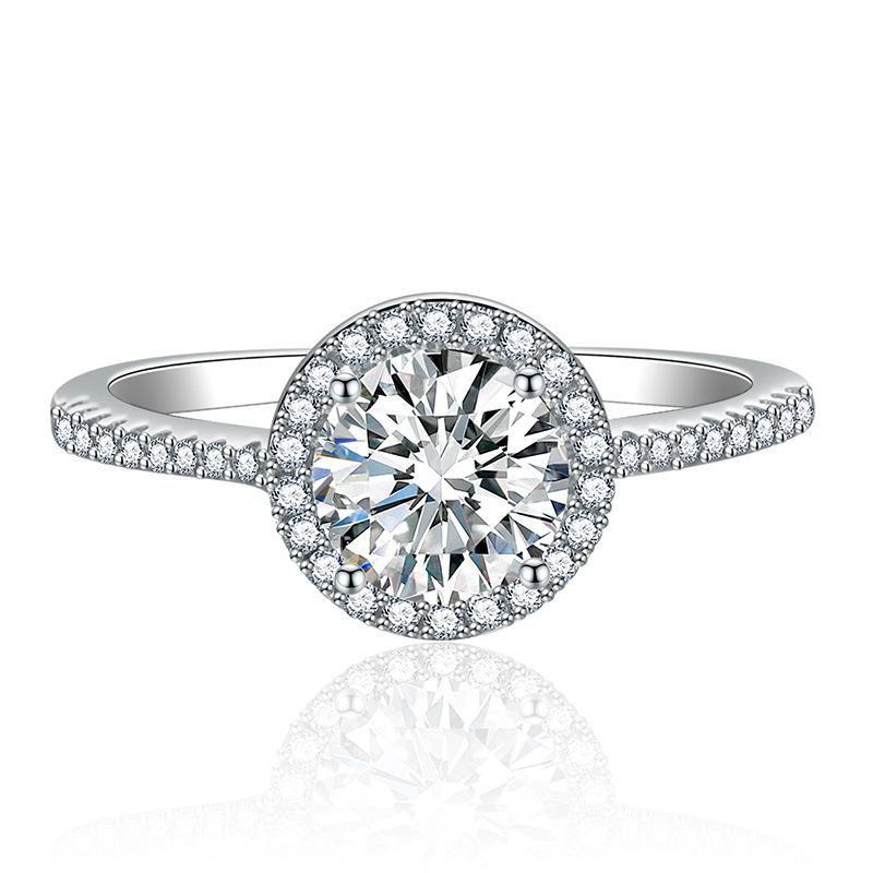 Lindon Classic Copper Alloy Zircon Ring Ladies Jewelry Wedding Promise Party Gift