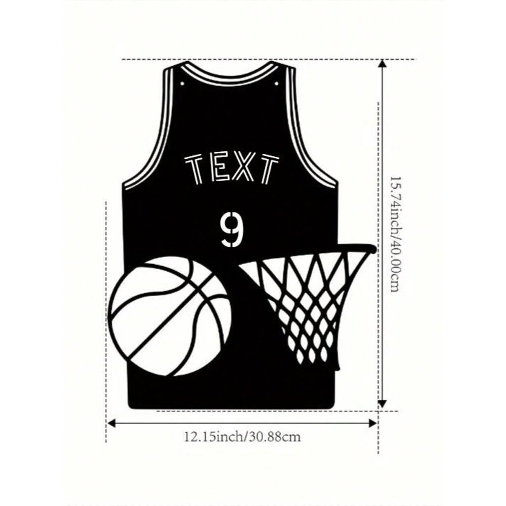 

Custom Metal Basketball Jersey and Hoop Wall Decor - Personalized Number Sign, Rustic Office Hobby Gift TY0961