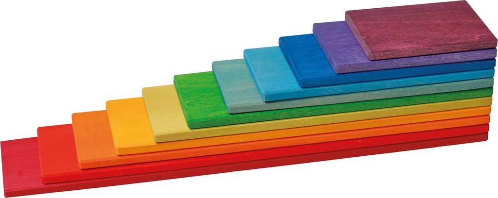 Grimm's Rainbow Building Board, Wooden Building Blocks, Educational Toy, 37cm Wide x 7cm Deep x 0.8cm Thick (Largest Part)