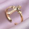 Vintage Simple Cross Jewelry No Fade Stainless Steel Adjustable Rings For Women Men Accessories Jesus Opening Ring Bagues Gift