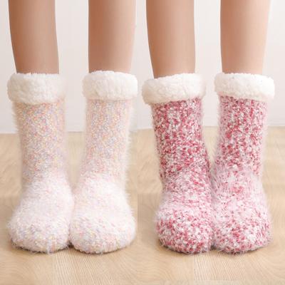 Floor Socks, Adult Snow Socks, Sleep Socks, Carpet Socks, Autumn and Winter Home Insulation, Thickened Velvet Slippers Socks, Children's Socks