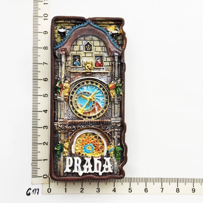 Magneți de frigider din rășină, repere din Praga, Republica Cehă, Marea Britanie, autocolante, suveniruri creative lucrate manual, decorațiuni interioare