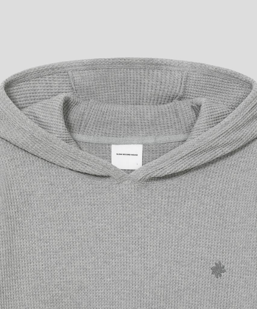 Waffle Fingerhole Hoodie_Light Gray