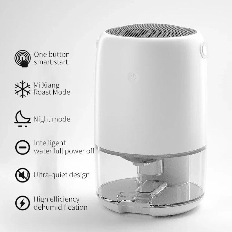 1100ML Dehumidifier Quiet Home Small Dehumidifier Indoor Moisture Dryer Bedroom Air Purification Dehumidifier 220V