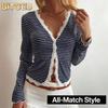 Kadın Moda Günlük V Yaka Uzun Kollu Bluzlar & Gömlekler