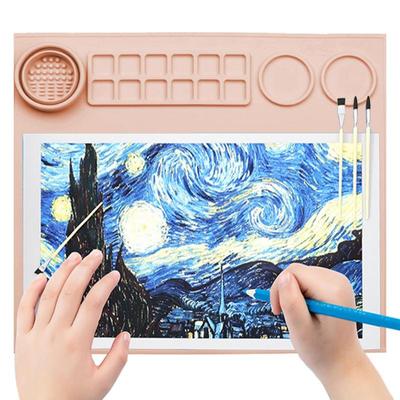 Multifunctional DIY Silicone Painting Mat Palette Kids Graffiti Drawing Board Oil Painting Board Clay Mat Drawing Accessory