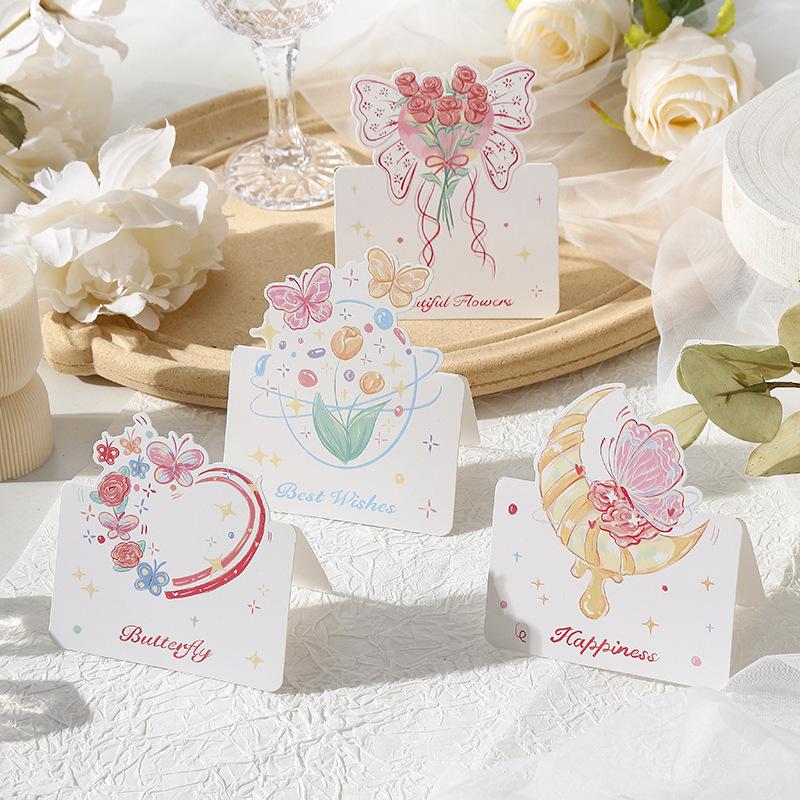 50PCS Bouquet Greeting Card No Envelopes, for All Occasions Such As Christmas,Valentine's Day,New Year,Parties Gift Card,Wedding