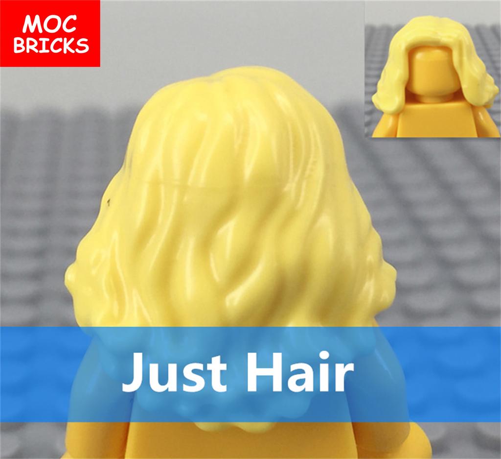 5 Stück/Los MOC Steine Weibliche Haare Zusammengebaute Partikel Bausteine Zubehör Kinderspielzeug Plastikpuppen
