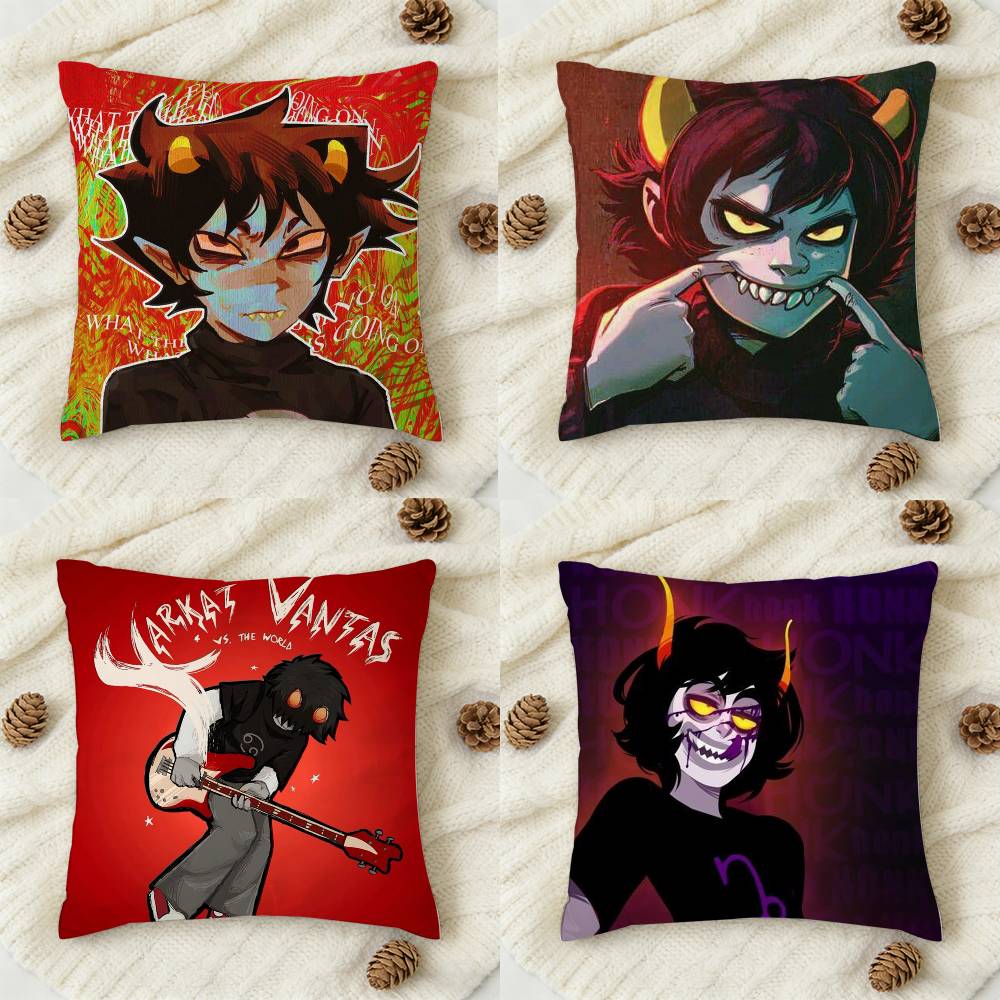 HHomestuck TTrolls Karkat Doublesided Printed Square Decorative Cushion Cover for Sofa Living Room Home Decor