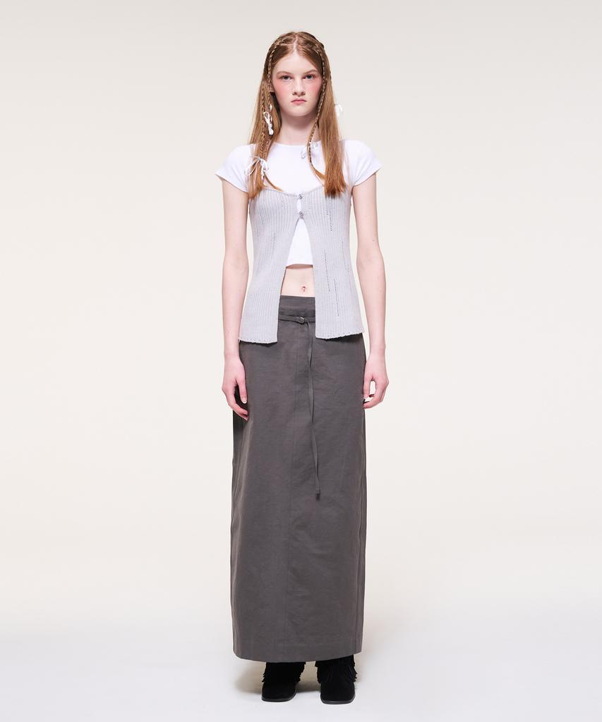 ETMON Slit Layered Knit Bustier, Light Lavender