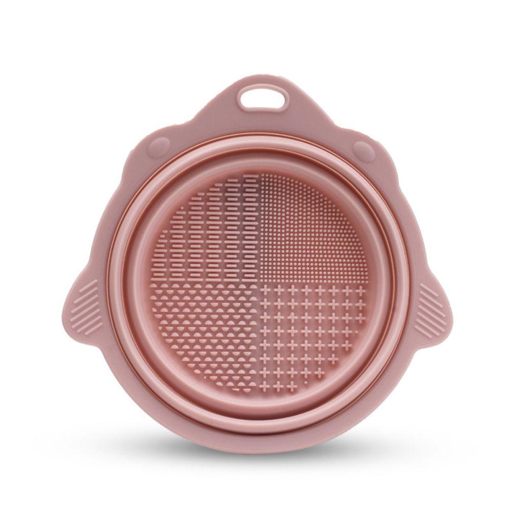 

Подушечка для мытья чаш, доска для скрабирования, очиститель для кистей для макияжа, складная чаша для мытья, коврик для чистки косметических кистей розовый