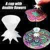 4 Pcs Mini 7-leg Funnel Split Cup for Acrylic Paint Pouring, Flower Pour Mini Funnel, DIY Making Pour Painting Supplies, Flower Pattern, Reusable