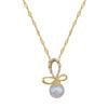 Mermaid Ji Bow Light Luxury Temperament Gorgeous Full Diamond Necklace Female Versatile Collarbone Chain Titanium Steel Chain