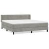 3131027 vidaXL Divan Bed and Mattress Light Grey 160x200cm Velvet