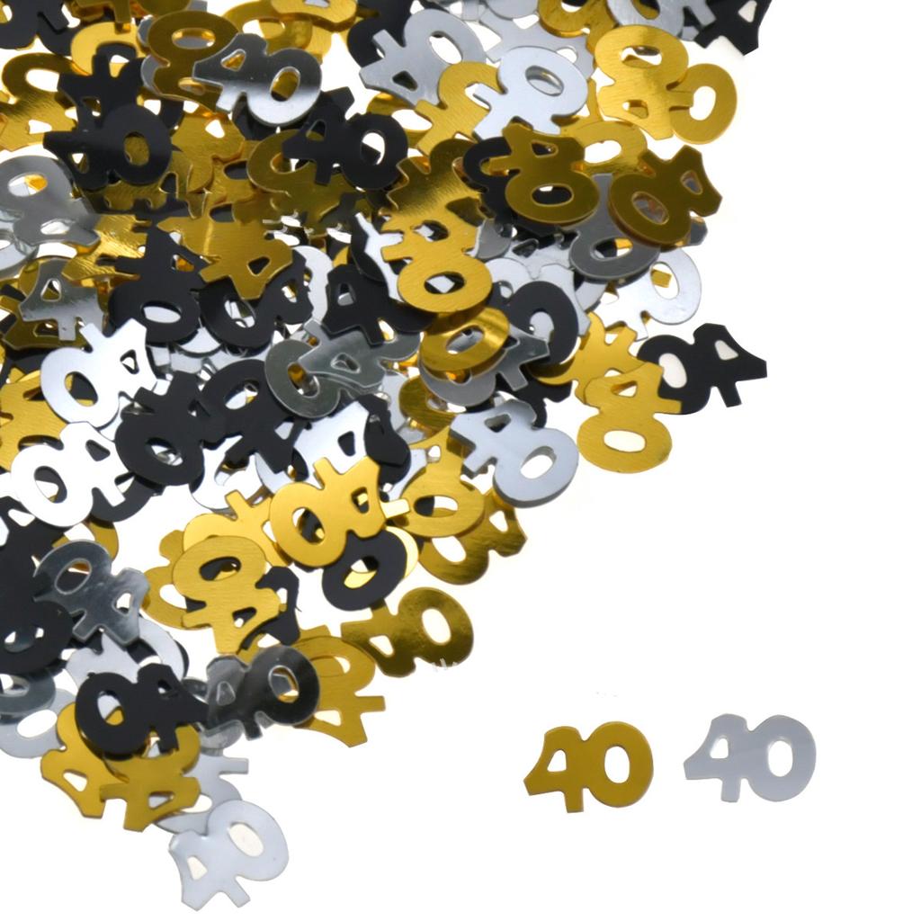 Black and Gold Confetti Birthday Party Confetti Table Decoration 18/20/30/40/50/60/70th Anniversary Party Decoration