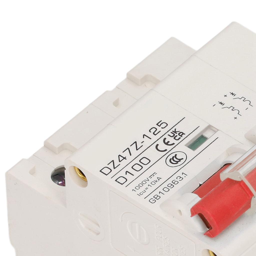 Circuit Breaker 2P D 47  125 100A DIN Rail  ature Circuit Breaker for Solar PV System 1000V