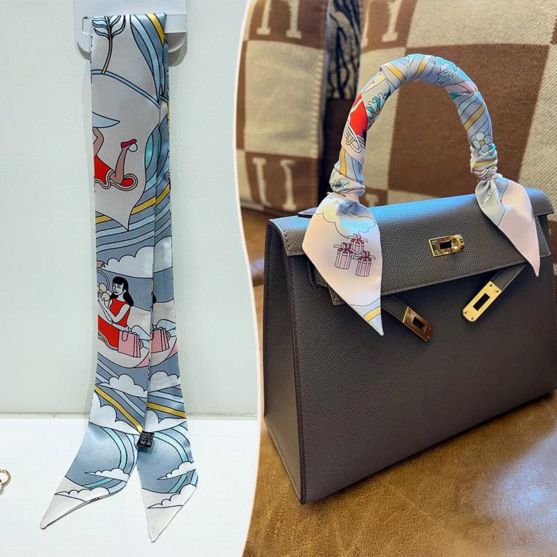 2024 Trendy Silk-Style Scarf Handle Wrap for Bags