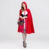 Halloween Costume Little Witch Maid Cosplay Outfit Red Hat Witch Cloak Dress Suit Party Stage Show Role-Playing Attire
