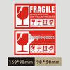 Fragile Label: Handle with Care, Arrows Up, Do Not Step/Invert (Chinese/English)