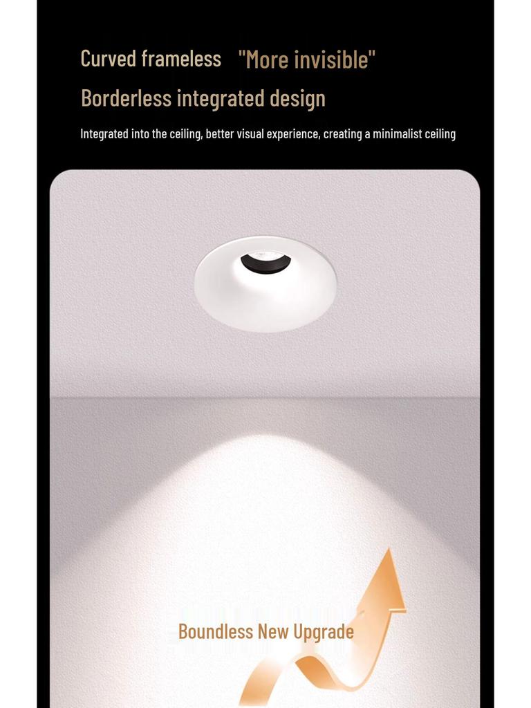 NVC Lighting Frameless LED Spotlight - Anti-Glare, Full Spectrum, Wall Washer, Recessed for Living Room