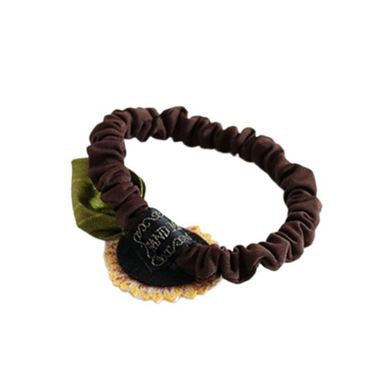 Women Hair Rope Realistic Sunflower Decor High Elasticity Elastic Band Pastoral Style Decorative Washable Ponytail Holder Large Intestine Hair