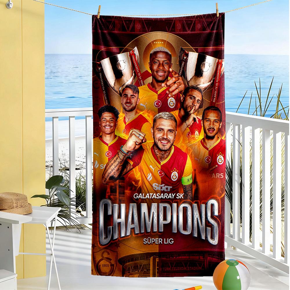 Galatasaray Beach Towel Super Soft & Absorbent Comfortable Lightweight Portable for Swimming,Beach,Camping, Travel, Beach Accessories,Gym