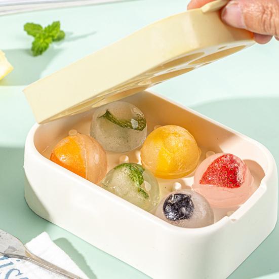 Silicone Sphere Ice Cube Tray with Lid Large Round Ball Mold for Whiskey Cocktails Easy-Release Stackable BPA-Free Ice Cube Maker for Home Bar Party