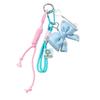Sweet & Stylish Leather Heart Beaded Rhinestone Bow DIY Keychain Charm