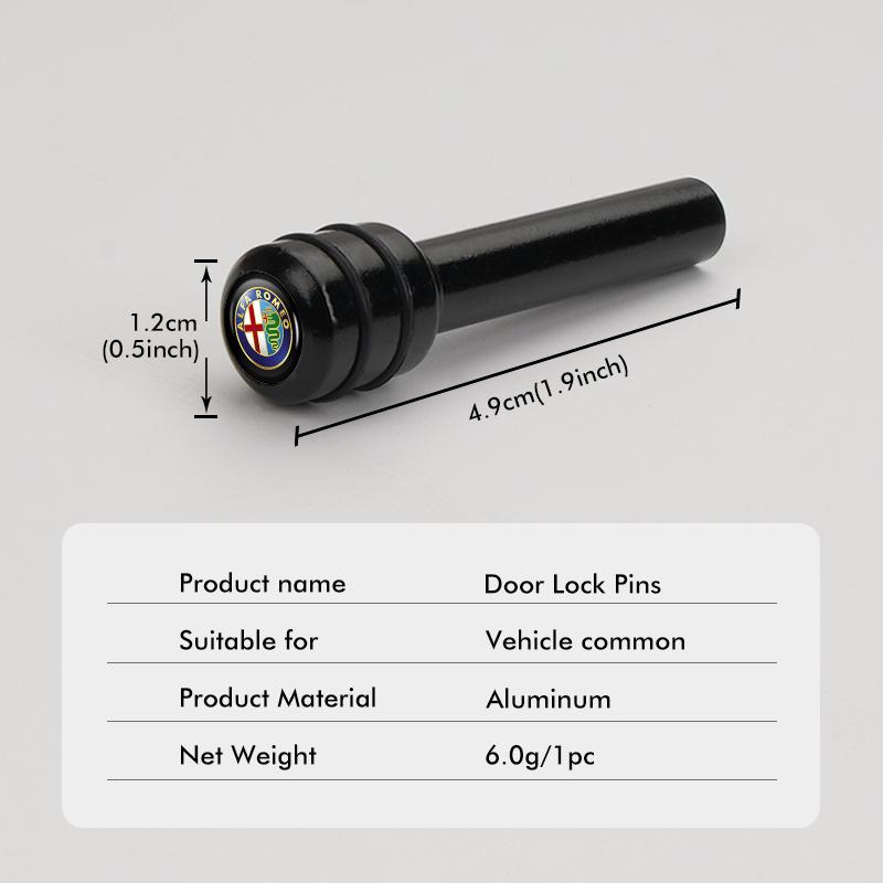 Alloy Car Security Door Lock Buckle Interior Knob Pull Pin Cover For Alfa Romeo 159 Giulietta 156 147 Giulia Mito GT Stelvio