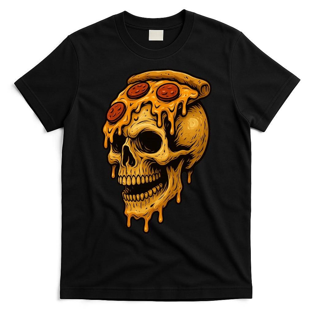 Pizza Food Skull Horror T-Shirt S разноцветный