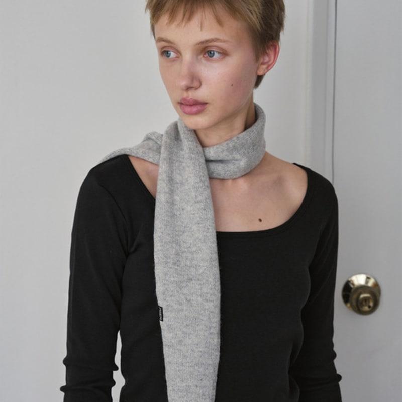 Symmetric Percent Alpaca Wool Muffler / Melange Grey