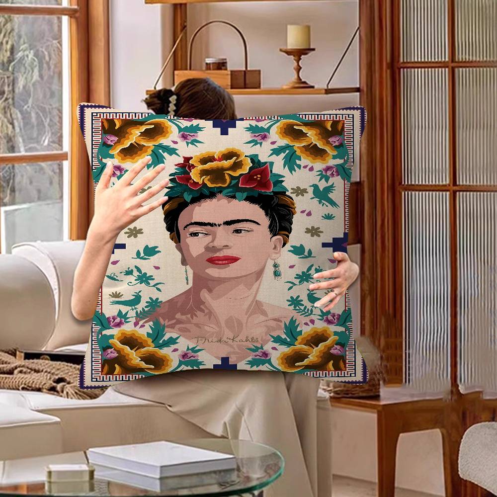Art Frida Cushion Cover Inches Farmhouse Decor Home Throw Pillow Covers for Couch Decorations