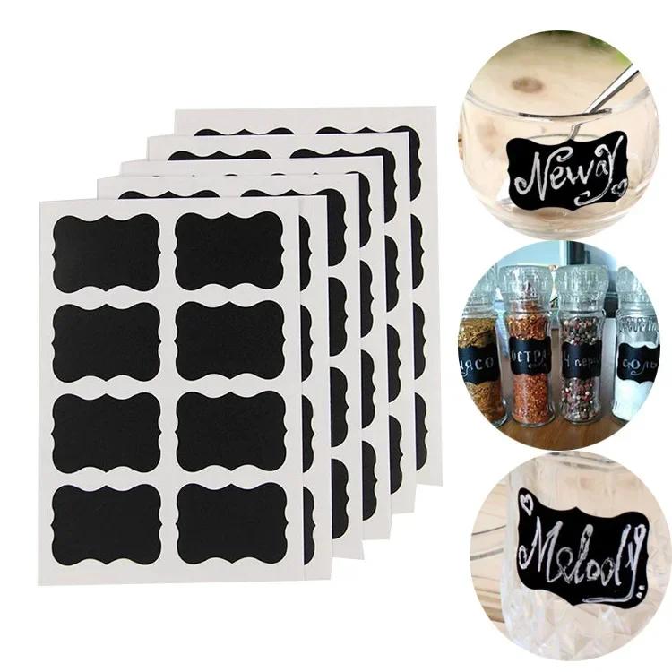 6 Sheets (48Pcs)  Household Convenience Small Accessories Blackboard Chalk Board Stickers Craft Kitchen Jar Labels Supplies