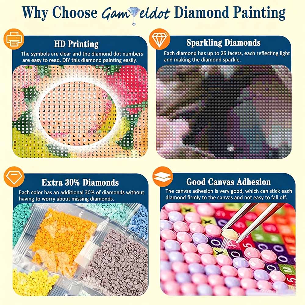Diamantmalerei DIY-Set weiße Schneeeule mit Kirschblüten Kunst für Wohnzimmerdekoration