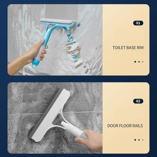 Glass Scraper with Integrated Spray Bottle 3-in-1 System Rubber Spatula Glass Scraper Household Cleaning Tool