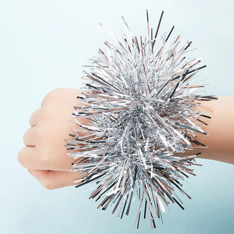 

2 Pcs Apply To Sports Game Pompoms 7 Styles Cheering Flower Ball Performance Dance Wrist Flower Sports Games Bracelet серебряный