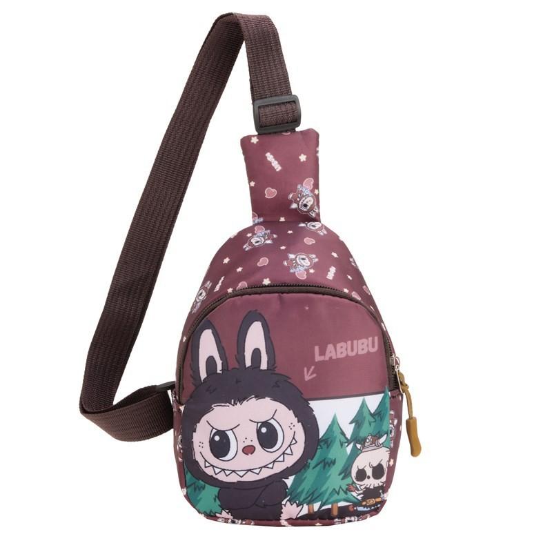 Labubu Pattern Kids Crossbody Bag For Children With Polyester Lining And Lightweight Design Ideal For Daily Use