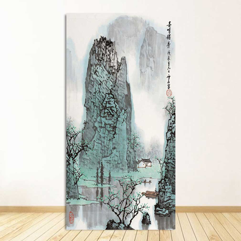 Classic Chinese Ink painting Landscapes Large Size Wall Picture For Living Room Home Decor-7 Huge Size Canvas Print Painting,
