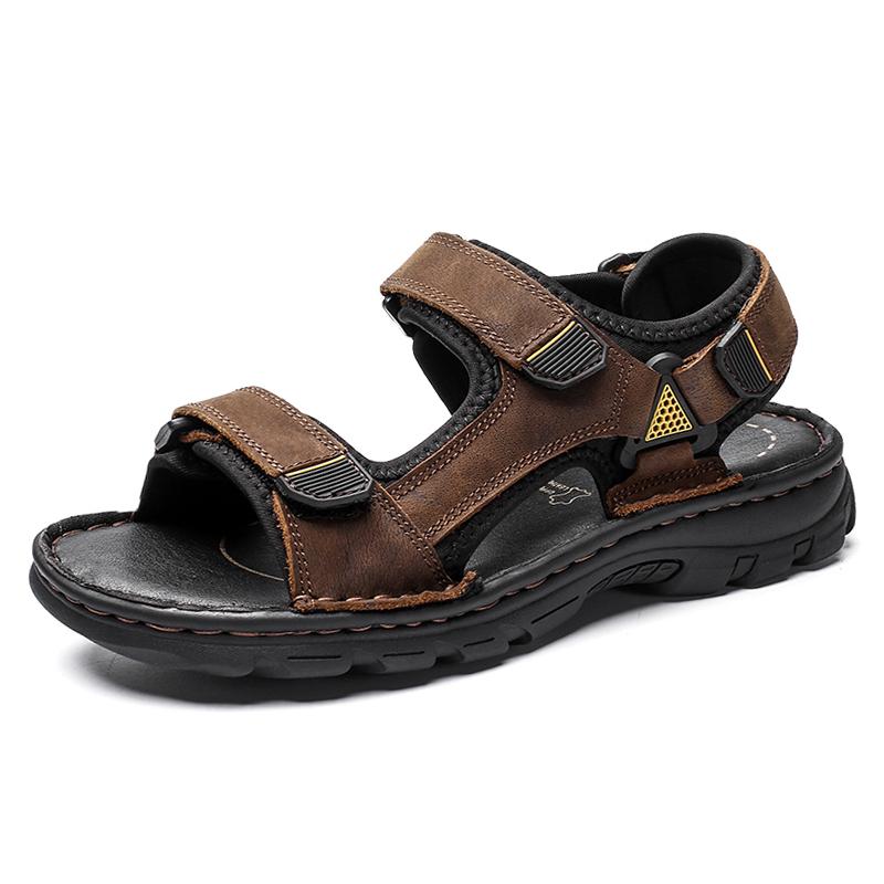 Genuine Leather Men Sandals Plus Size 38-48 Summer Shoes For Men Breathable Outdoor Sport Sandals For Men