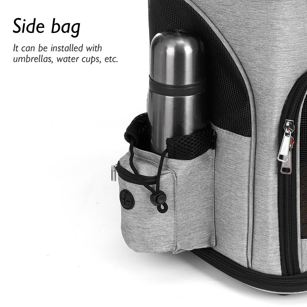 Wheeled Pet Carrier Backpack Travel Carrier for Puppy Dogs Cats Removable Rolling Wheels Mesh Ventilation Window Storage Pockets