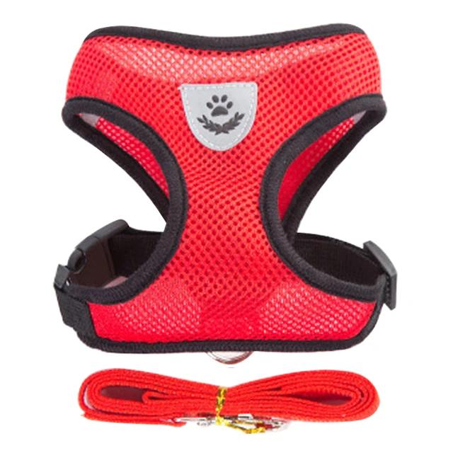 Reflective Breathable Mesh Dog Harness and Leash Set Puppy Dog Cat Vest Harness for Small Dogs Dog Accessories Supplies