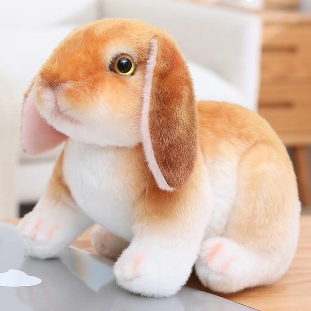 Lovely Fluffy Lop -Eared Rabbits Plush Toy Baby Kids Appease Dolls Simulation Long Ear Rabbit Pillow Kawaii Xmas Gift