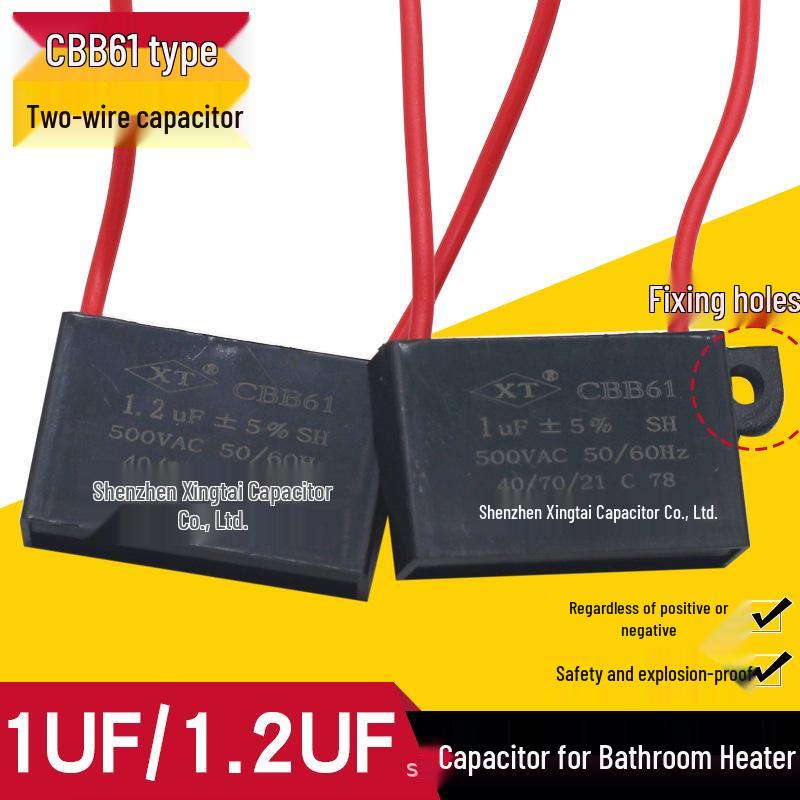 CBB61 Bathroom Heater Ventilation Exhaust Fan Motor Starting Capacitor 1UF 500V