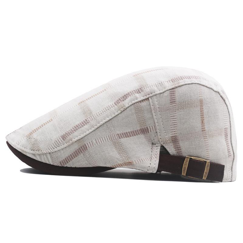 Peaked Hat Men's Spring Summer British Vintage Fashion Checkered Casual Painter Hat Women's Beret