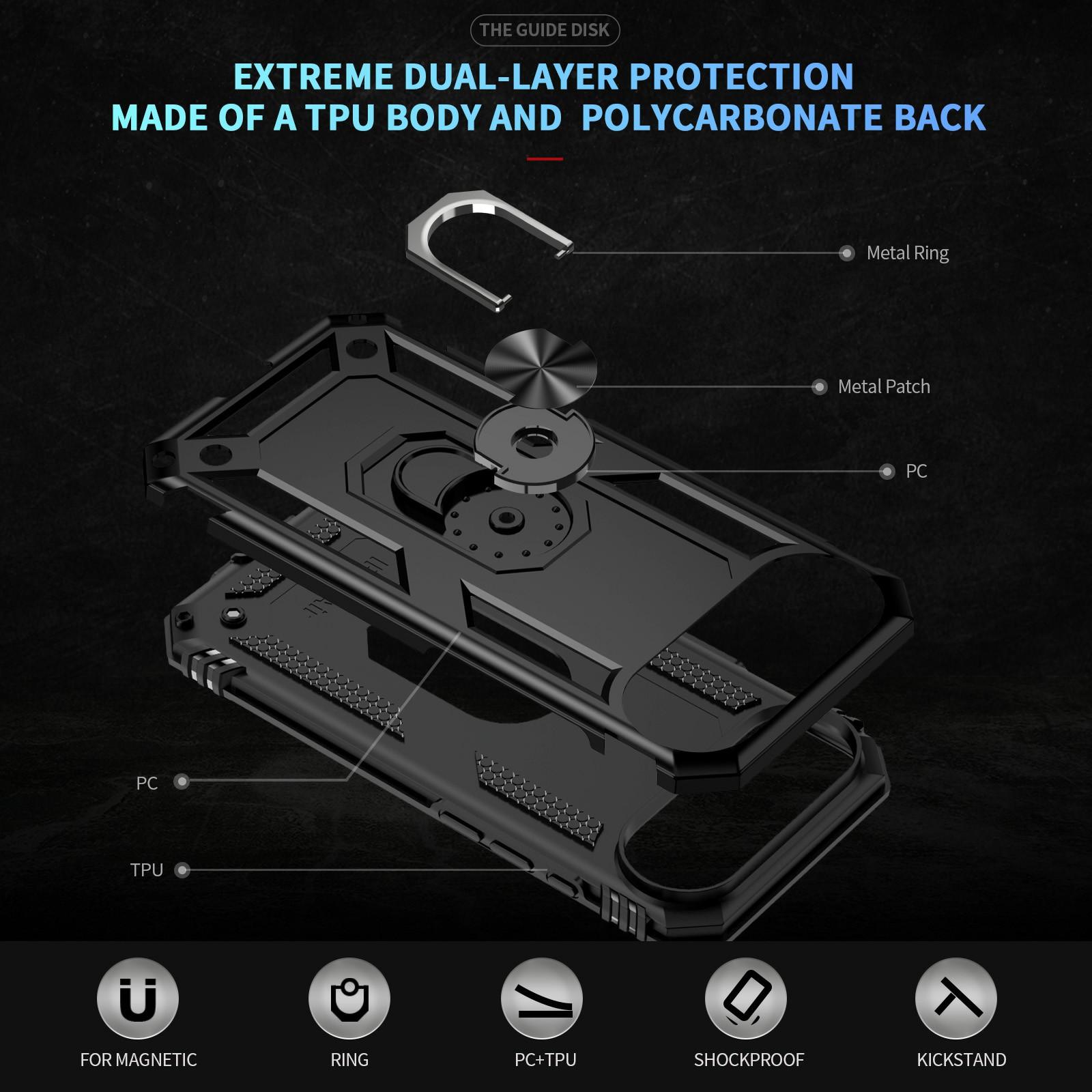 

For iPhone 17 Air Case PC+TPU Phone Cover with Kickstand Gold