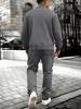 Plus Size Men's Fleece Sports Set: Loose Round Neck Sweatshirt & Running Suit