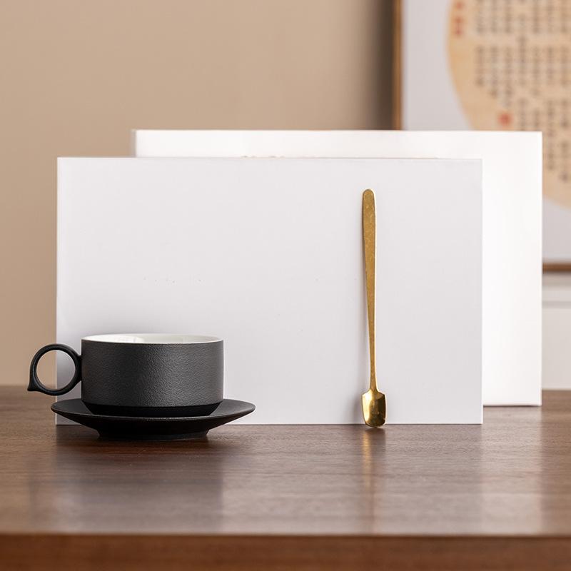Coffee Cup Gift Box Set Retro Cup Latte Cup Modern Milk Tea Cup Light Luxury Ceramic Cup Saucer Business Gift