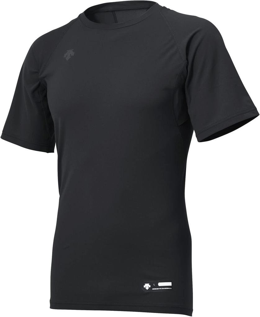 DESCENTE Junior Baseball Round Short Black JSTD-721B Boys' Undershirt, Neck, Sleeve,
